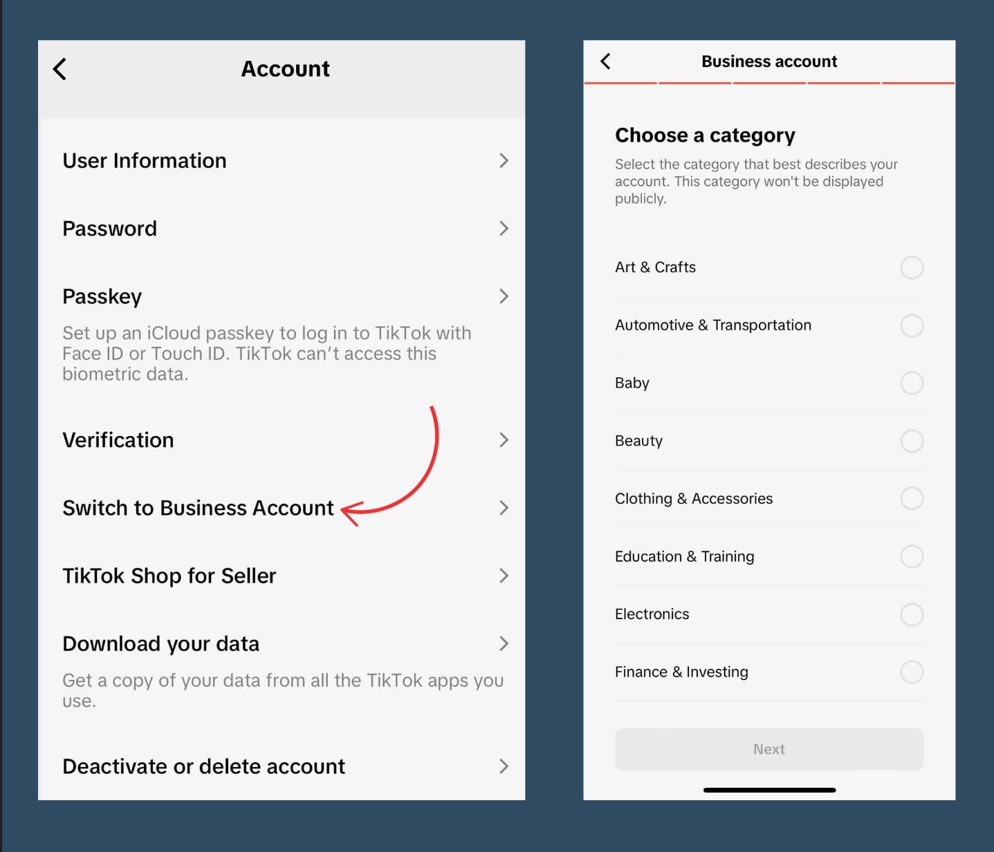 An illustration showing how to log in to TikTok analytics.